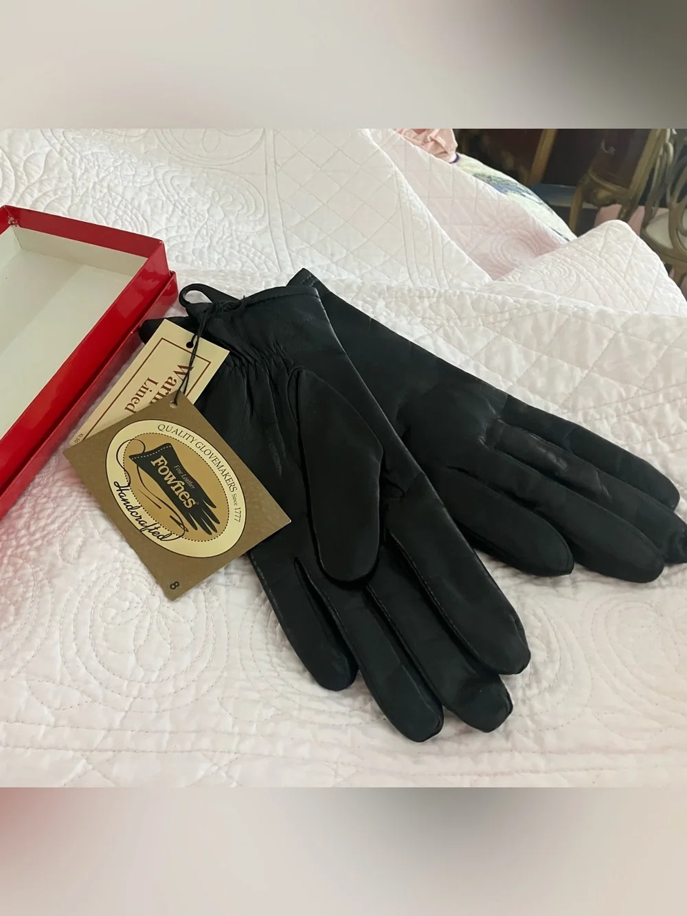 Fownes Handcrafted Black Leather Gloves